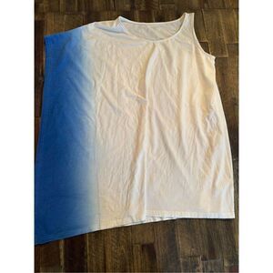 Garnet hill top size small short sleeve ombré cotton stretch top